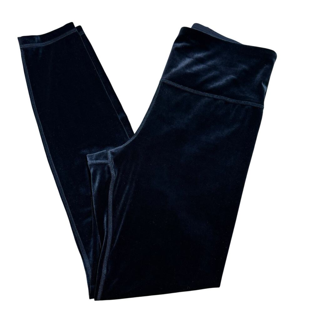 Athleta Elation Velvet Tight Leggings Black Yoga Pants Size Medium Soft Pilates